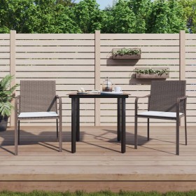 3-teilige Garten-Essgruppe mit Kissen aus synthetischem Rattan und Stahl von vidaXL, Gartensets - Ref: Foro24-3186953, Preis:...