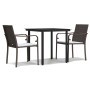 3-piece garden dining set with synthetic rattan and steel cushions by vidaXL, Garden sets - Ref: Foro24-3186953, Price: 166,9...