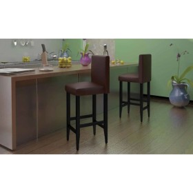 Kitchen stools 6 units dark brown synthetic leather by vidaXL, Kitchen stools - Ref: Foro24-160718, Price: 541,56 €, Discount: %