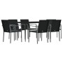 Garden dining set, 7 pieces with synthetic rattan and steel cushions. by vidaXL, Garden sets - Ref: Foro24-3186948, Price: 43...