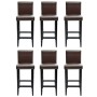 Kitchen stools 6 units dark brown synthetic leather by vidaXL, Kitchen stools - Ref: Foro24-160718, Price: 542,15 €, Discount: %