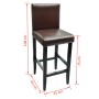 Kitchen stools 6 units dark brown synthetic leather by vidaXL, Kitchen stools - Ref: Foro24-160718, Price: 542,15 €, Discount: %