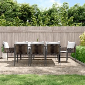 9-piece garden dining set with synthetic rattan and steel cushions by vidaXL, Garden sets - Ref: Foro24-3187062, Price: 753,0...