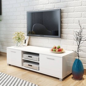 Mueble para TV blanco brillante 120x40,5x35 cm de vidaXL, Muebles TV - Ref: Foro24-243041, Precio: 96,27 €, Descuento: %