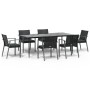 Garden dining set, 7 pieces with synthetic rattan and steel cushions. by vidaXL, Garden sets - Ref: Foro24-3186983, Price: 63...