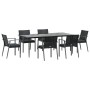 Garden dining set, 7 pieces with synthetic rattan and steel cushions. by vidaXL, Garden sets - Ref: Foro24-3186983, Price: 63...