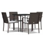 5-piece garden dining set with synthetic rattan and steel cushions by vidaXL, Garden sets - Ref: Foro24-3186938, Price: 273,0...