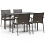 5-piece garden dining set with synthetic rattan and steel cushions by vidaXL, Garden sets - Ref: Foro24-3186973, Price: 383,9...