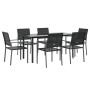 7-piece synthetic rattan and steel garden dining set by vidaXL, Garden sets - Ref: Foro24-3187028, Price: 380,99 €, Discount: %