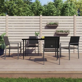 Gartenstühle 4 Stück schwarzes synthetisches Rattan 54x62,5x89 cm von vidaXL, Gartenstühle - Ref: Foro24-3187083, Preis: 146,...