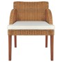 Dining chairs with cushions 2 pcs light brown natural rattan by vidaXL, dining chairs - Ref: Foro24-325489, Price: 232,95 €, ...