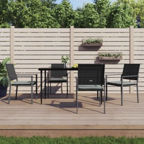 Kissen für Gartenstühle, 4 Stück, schwarzes synthetisches Rattan, 54 x 62,5 x 89 cm von vidaXL, Gartenstühle - Ref: Foro24-31...