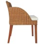 Dining chairs with cushions 2 pcs light brown natural rattan by vidaXL, dining chairs - Ref: Foro24-325489, Price: 232,95 €, ...