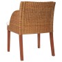 Dining chairs with cushions 2 pcs light brown natural rattan by vidaXL, dining chairs - Ref: Foro24-325489, Price: 232,95 €, ...