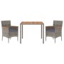 Set comedor de jardín 3 piezas con cojines ratán sintético gris de vidaXL, Conjuntos de jardín - Ref: Foro24-3187364, Precio:...