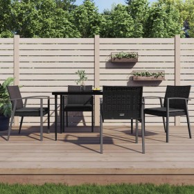 Kissen für Gartenstühle, 4 Stück, schwarzes synthetisches Rattan, 56,5 x 57 x 83 cm von vidaXL, Gartenstühle - Ref: Foro24-31...