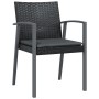 Kissen für Gartenstühle, 4 Stück, schwarzes synthetisches Rattan, 56,5 x 57 x 83 cm von vidaXL, Gartenstühle - Ref: Foro24-31...