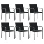 Garden chairs and cushions 6 pcs black synthetic rattan 56x59x84 cm by vidaXL, Garden chairs - Ref: Foro24-3187076, Price: 29...