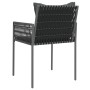 Garden chairs and cushions 4 units synthetic black rattan 54x61x83 cm by vidaXL, Garden chairs - Ref: Foro24-3187089, Price: ...