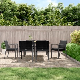 Garden chairs with 6 black synthetic rattan cushions, 56.5x57x83 cm by vidaXL, Garden chairs - Ref: Foro24-3187080, Price: 41...