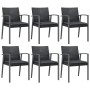 Garden chairs with 6 black synthetic rattan cushions, 56.5x57x83 cm by vidaXL, Garden chairs - Ref: Foro24-3187080, Price: 41...