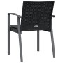 Garden chairs with 6 black synthetic rattan cushions, 56.5x57x83 cm by vidaXL, Garden chairs - Ref: Foro24-3187080, Price: 41...