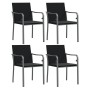 Garden chairs and cushions 4 pcs black synthetic rattan 56x59x84 cm by vidaXL, Garden chairs - Ref: Foro24-3187075, Price: 20...