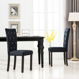 Sillas de comedor 2 unidades terciopelo negro de vidaXL, Sillas de comedor - Ref: Foro24-246486, Precio: 172,99 €, Descuento: %