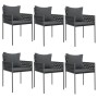 Garden chairs and cushions 6 pcs black synthetic rattan 54x61x83 cm by vidaXL, Garden chairs - Ref: Foro24-3187090, Price: 36...