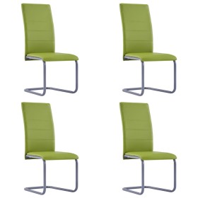 Cantilever dining chairs 4 units green synthetic leather by vidaXL, dining chairs - Ref: Foro24-281694, Price: 239,99 €, Disc...