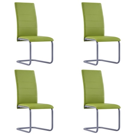 Cantilever dining chairs 4 units green synthetic leather by vidaXL, dining chairs - Ref: Foro24-281694, Price: 239,99 €, Disc...