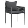 Gartenstühle und Kissen 6 Stück schwarzes synthetisches Rattan 54x61x83 cm von vidaXL, Gartenstühle - Ref: Foro24-3187090, Pr...