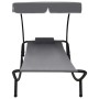 Tumbona de exterior con dosel y almohada gris de vidaXL, Tumbonas - Ref: Foro24-48079, Precio: 87,07 €, Descuento: %