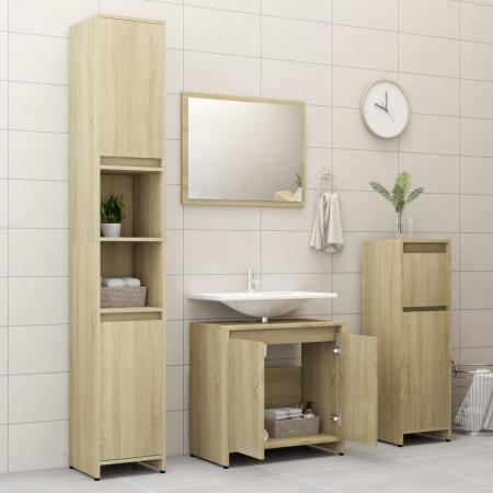 Juego de muebles de baño 4 pzas madera ingeniería roble Sonoma de vidaXL, Muebles de baño - Ref: Foro24-3056892, Precio: 188,...