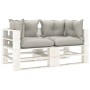 2-seater pallet sofa for wooden garden with taupe cushions by vidaXL, Outdoor sofas - Ref: Foro24-3052400, Price: 242,88 €, D...