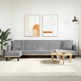 L-förmiges Schlafsofa aus hellgrauem Stoff, 275 x 140 x 70 cm von vidaXL, Sofas - Ref: Foro24-3157232, Preis: 415,99 €, Rabat...