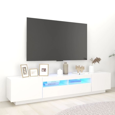 TV-Schrank mit weißen LED-Leuchten 200x35x40 cm von vidaXL, TV-Möbel - Ref: Foro24-3081906, Preis: 127,62 €, Rabatt: %