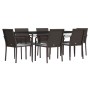 7-piece garden dining set with synthetic rattan and steel cushions by vidaXL, Garden sets - Ref: Foro24-3186949, Price: 477,7...