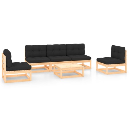 6-piece garden furniture set with solid pine wood cushions by vidaXL, Garden sets - Ref: Foro24-3083739, Price: 490,12 €, Dis...