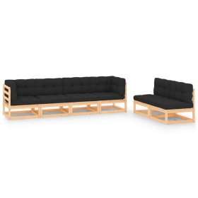 Garden furniture set 6 pieces and cushions solid pine wood by vidaXL, Garden sets - Ref: Foro24-3083757, Price: 542,99 €, Dis...