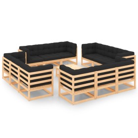 Garden furniture set 13 pieces and cushions solid pine wood by vidaXL, Garden sets - Ref: Foro24-3083736, Price: 1,00 €, Disc...