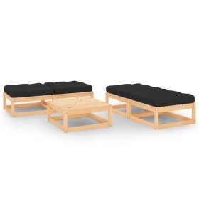 5-piece garden furniture set with solid pine wood cushions by vidaXL, Garden sets - Ref: Foro24-3083725, Price: 257,68 €, Dis...