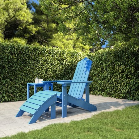 Silla de jardín Adirondack con reposapiés HDPE azul agua de vidaXL, Sillas de jardín - Ref: Foro24-318648, Precio: 183,00 €, ...