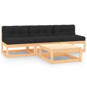 4-piece garden furniture set with solid pine wood cushions by vidaXL, Garden sets - Ref: Foro24-3083738, Price: 298,45 €, Dis...