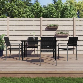 5-teiliges Garten-Esszimmerset aus synthetischem Rattan und Stahl von vidaXL, Gartensets - Ref: Foro24-3187023, Preis: 253,99...