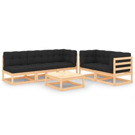 6-piece garden furniture set with solid pine wood cushions by vidaXL, Garden sets - Ref: Foro24-3083793, Price: 471,59 €, Dis...