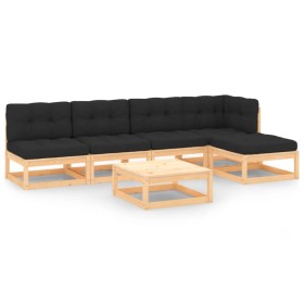 Garden furniture set 6 pieces and cushions solid pine wood by vidaXL, Garden sets - Ref: Foro24-3083781, Price: 442,05 €, Dis...