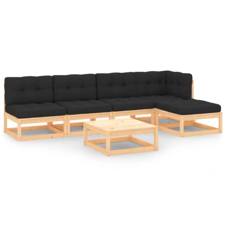 Garden furniture set 6 pieces and cushions solid pine wood by vidaXL, Garden sets - Ref: Foro24-3083781, Price: 442,05 €, Dis...