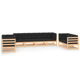 Garden furniture 8 pieces and cushions solid pine wood by vidaXL, Garden sets - Ref: Foro24-3083769, Price: 711,09 €, Discoun...