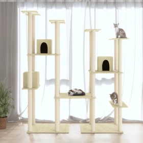 Katzenkratzbaum mit cremefarbenen Sisalstämmen, 174 cm von vidaXL, Katzenmöbel - Ref: Foro24-171533, Preis: 135,99 €, Rabatt: %